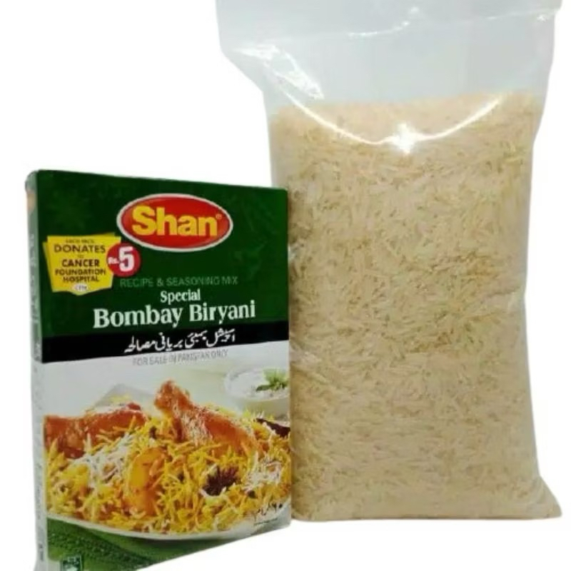 

paket beras basmati 1kg plus bumbu shan bpom exp 2025