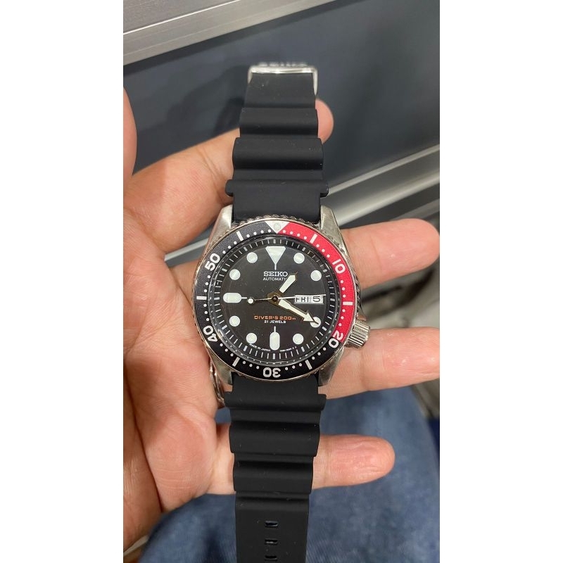 PROMO SEIKO DIVERS RUBBER BLACK RED  LOSEPACK ORIGINAL
