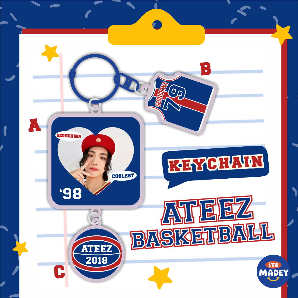 ATEEZ BASKETBALL KEYCHAIN | GANTUNGAN KUNCI ATEEZ BASKET BALL