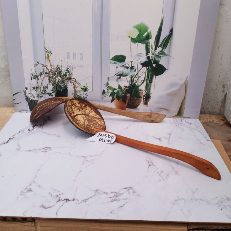 irus Nasi Batok Kelapa / Centong Batok Kelapa / Panjang 33 cm