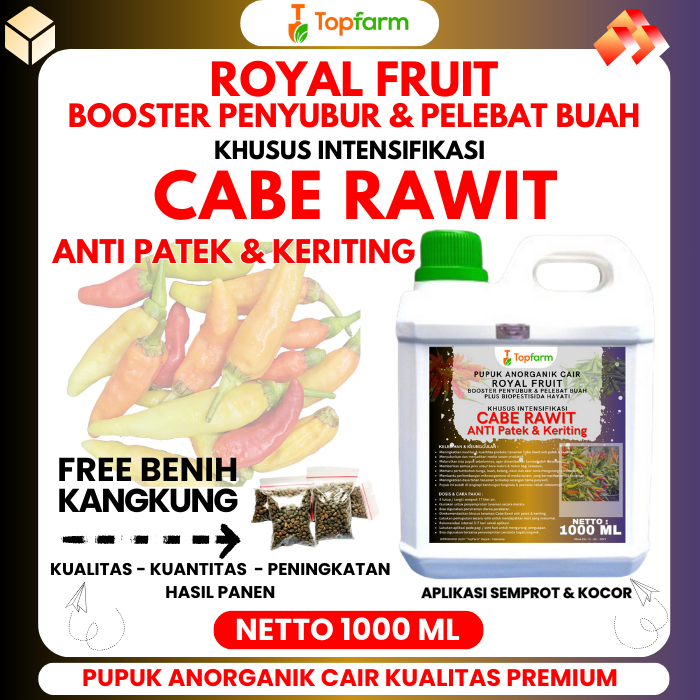 Pupuk Topfarm / Pupuk Cabe Rawit Anti Patek / Obat Patek Cabe Buah / Obat Patek Pada Tanaman Cabai /