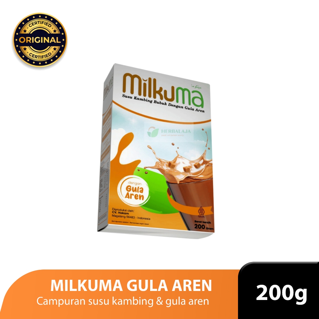 

MILKUMA Susu Kambing Bubuk Etawa Murni Plus Gula Aren Original 200g Memelihara Kesehatan Tulang Sendi Gangguan Pernapasan Asma TBC