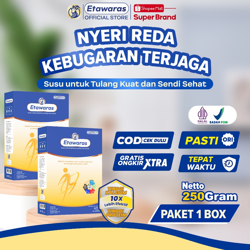 

Etawaras Susu Multivitamin Untuk Tulang dan Sendi Bebas Nyeri Otot dan Asam Urat Susu Untuk Rematik