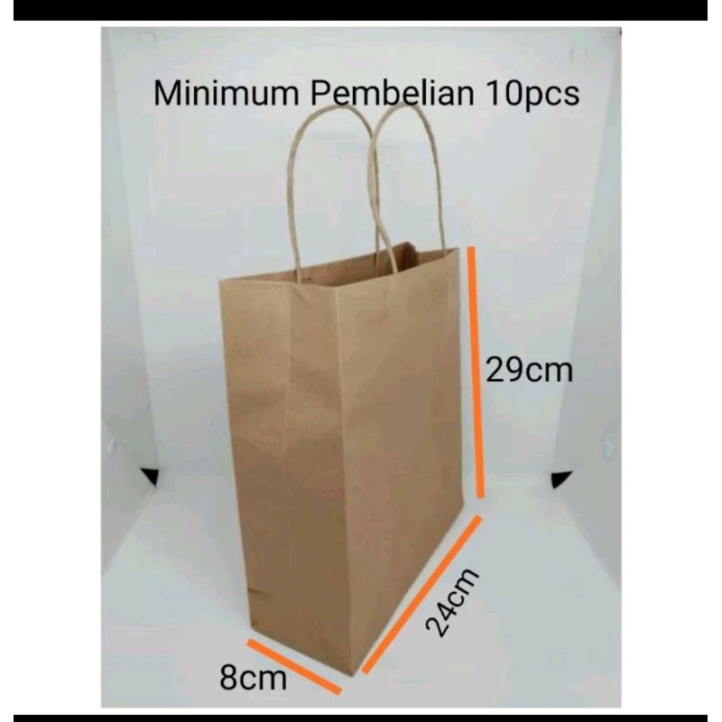 

Paper Bag Kraft Polos L ( 24 x 8 x 29 )