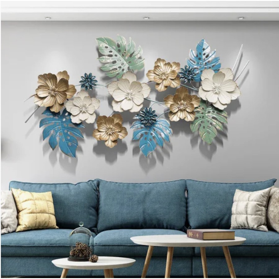 CLAI Wall Decor WallDecor Art Nordic Hiasan Dekorasi Pajangan Dinding Rumah Kamar Tidur Cafe Resto Kantor Tembok Metal Besar Bahan Besi Emas Anti Karat Lukisan Frame Ukuran Besar 3D Mewah Kreatif Gantungann Dinding
