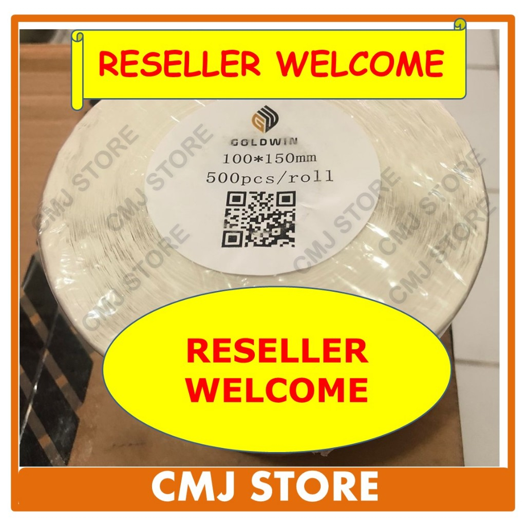 

Label Resi Stiker Thermal 100x150 mm 10x15cm 500pcs Merk Goldwin