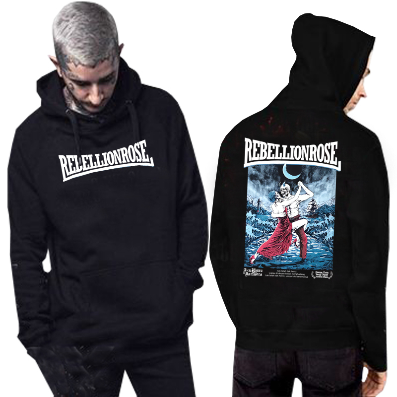 Jaket Hoodie REBELLION ROSE - SAMUDRA Hoodie Jumper Bahan Cotton Fleece New Pullover Hoodie