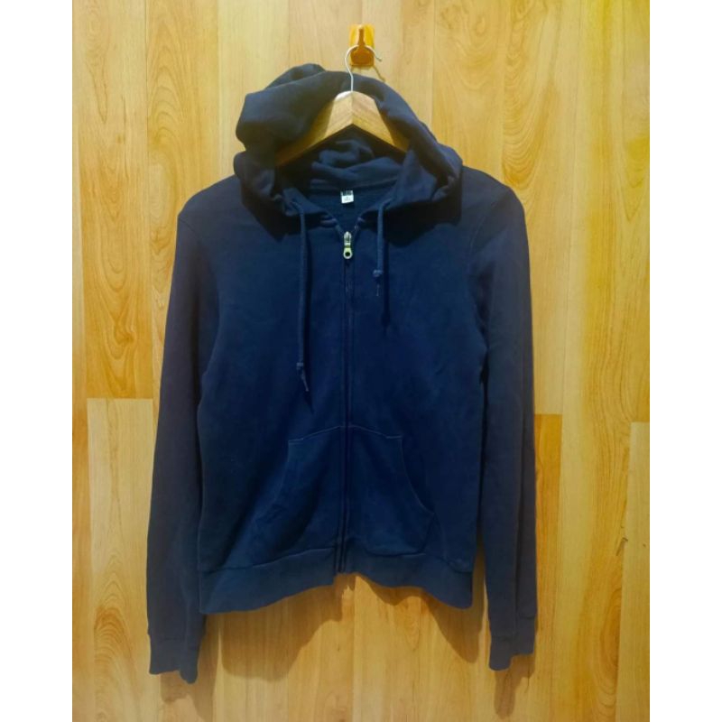 Jaket Hoodie Anak Cewek, Navy, Uniqlo ORI, Second
