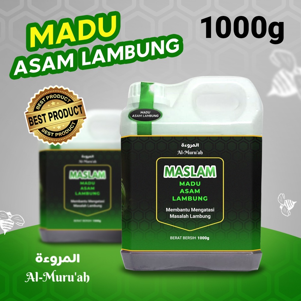 

AL MURUAH Madu MASLAM Madu Asam Lambung / Madu Herbal hijau / Madu Hijau Nett 1kg ( solusi lambung akut dan herbal anti kanker)