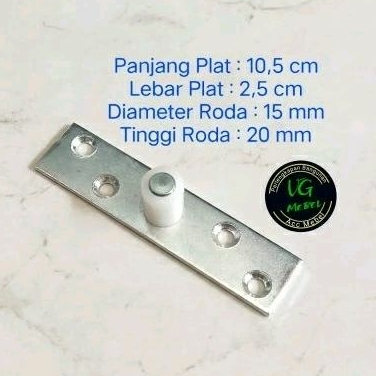 Roda Bawah Rel Pintu Rumah Geser Sliding 15 mm (RODA NYLON)