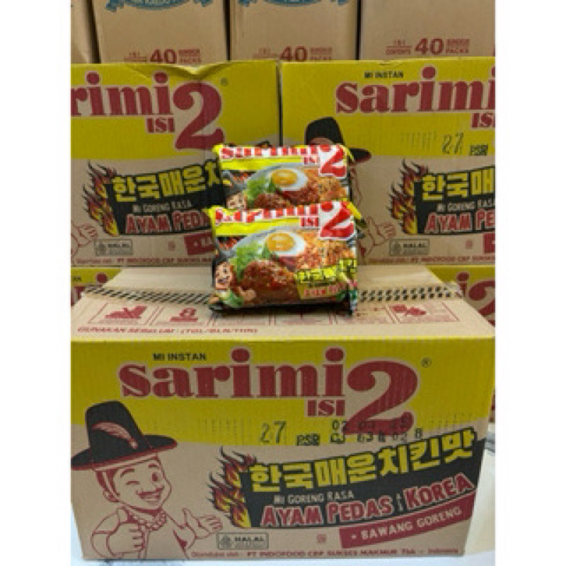 

(1 dus isi 24 bungkus) Sarimi Isi 2 Rasa Ayam Pedas Korea