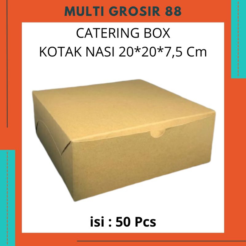 

MG88 Kotak Dus Nasi Kraft Coklat Polos / Renda Premium 20x20 cm isi 10 Pcs / 50 Pcs Catering Box