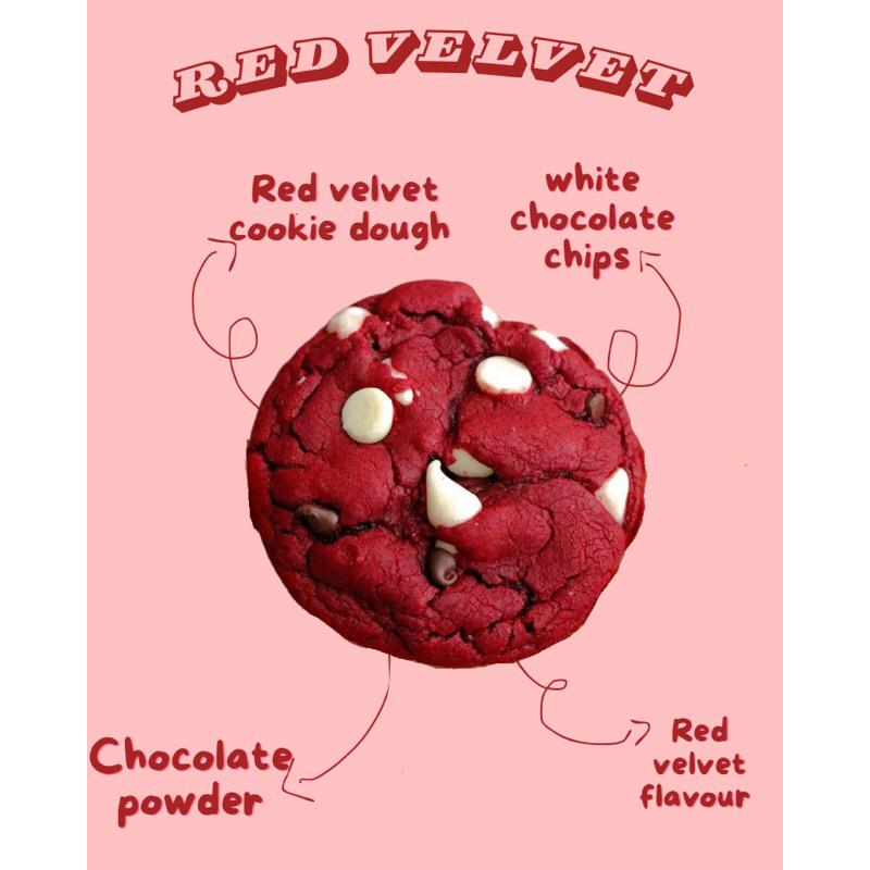 

OhCrumbels Red Velvet White Choco Chips Soft Cookies