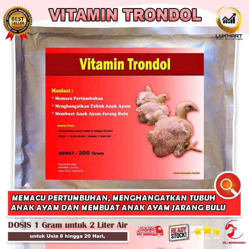 Vitamin Ayam - Vitamin Trondol - Vitamin Terondol - Vitamin Ayam Broiler- Suplemen Ayam - Vitamin Pe