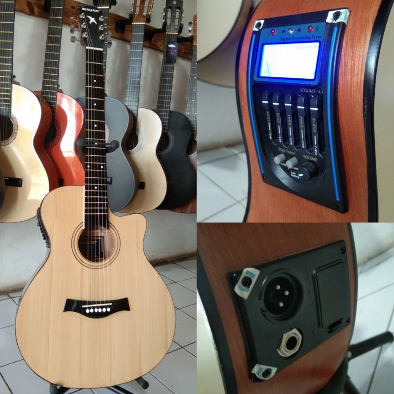 [ORIGINAL] Gitar Sukhoy Akustik Elektrik Digital Terbaru Berkualitas Terbaik