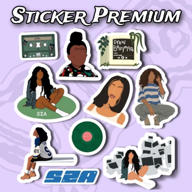 

Sticker SZA Pack isi 10 Pcs vinyl Waterproof