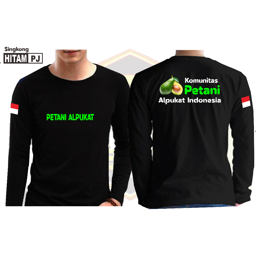 KAOS PETANI ALPUKAT TANGAN PANJANG BAJU PETANI ALPUKAT TERBARU BAHAN TEBAL | DEXTER STORE