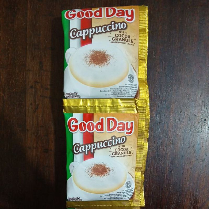 

kopi good day cappucino 1 renceng isi 10 bks