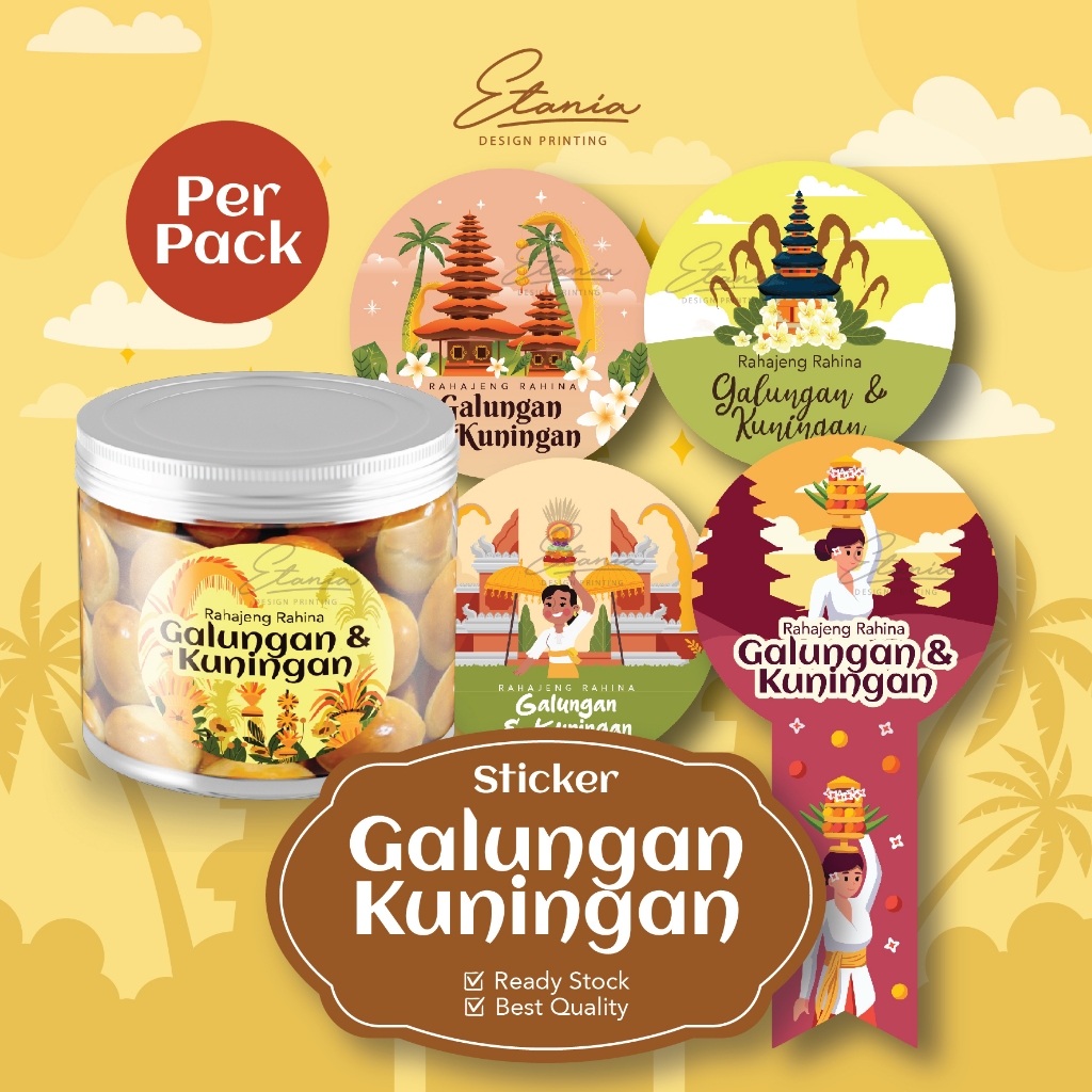 

Stiker galungan kuningan sticker Toples Kue galungan kuningan Label toples kue