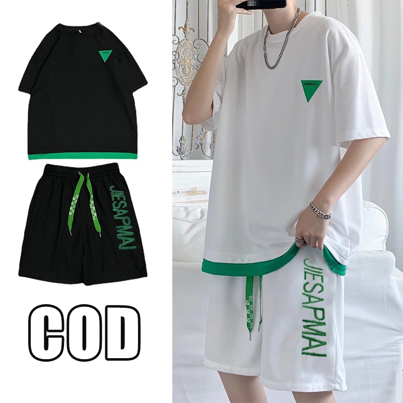 Baju setelan pria baju 1 set pria One set pria korea kaos lengkap keren kaos  baju satu set pria out