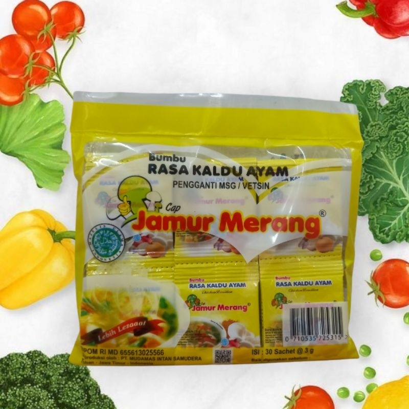 

Kaldu Alami cap jamur merang Rasa Ayam isi 30 sachet