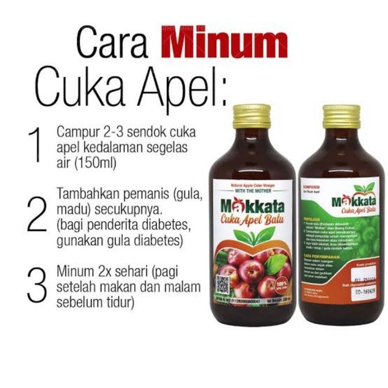 

Cuka apel makkata murni 100% with the mother