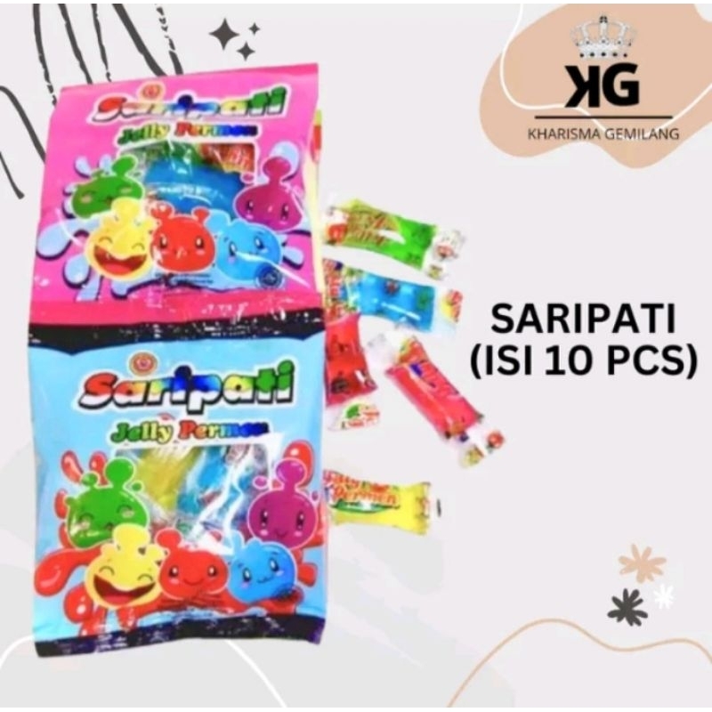 

SARIPATI 25Gr 1 Renceng 10 pcs Jelly Permen SARIPATI ENCERAN 500 MURAH