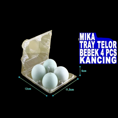 Mika Telor Bebek Isi 4 ISI 10 Pcs Sudah  Dengan Pengunci Free Buble Wrap / Mika Plastik Telor Bebek 
