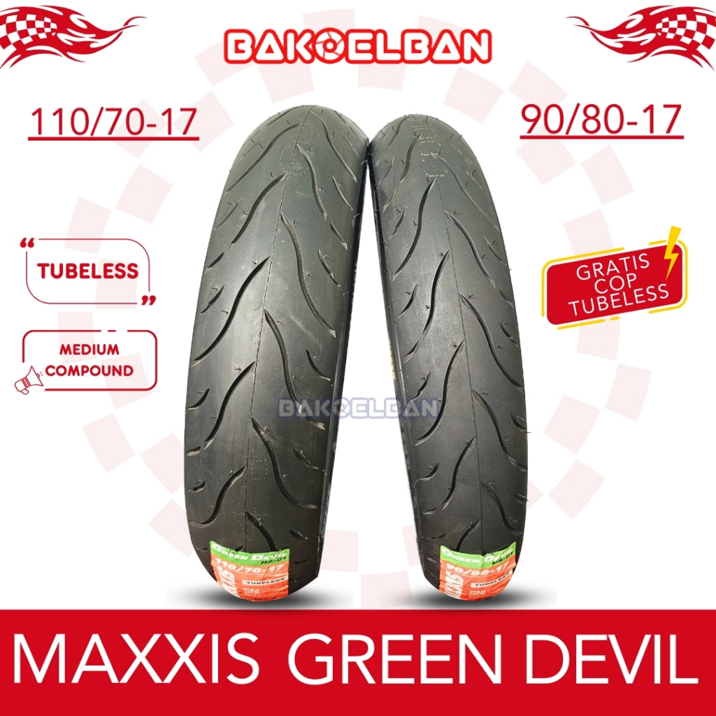 PAKET BAN MAXXIS GREEN DEVIL 90/80-17 & 110/70-17