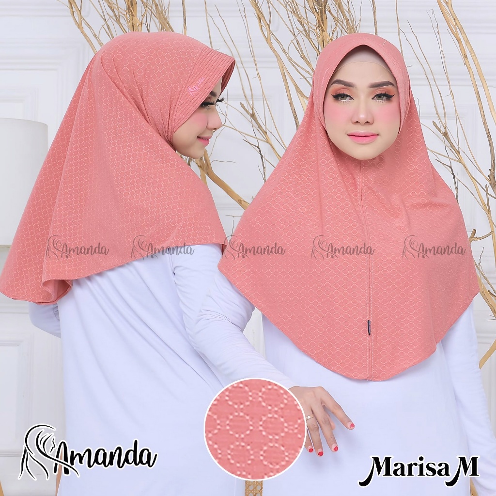 AMANDA - Hijab Instan Sport Motif Marisa Jersey Size M | Hijab Pet Amanda
