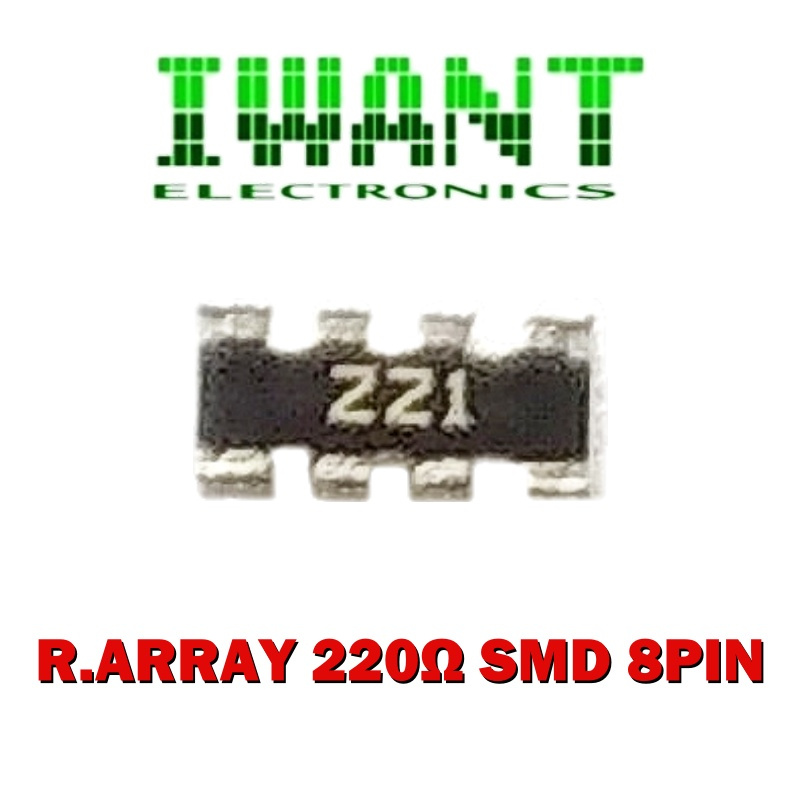 RESISTOR ARRAY 220 OHM 8PIN SMD ARRAY 220OHM SMD 8 KAKI RESISTOR ARRAY SMD 221