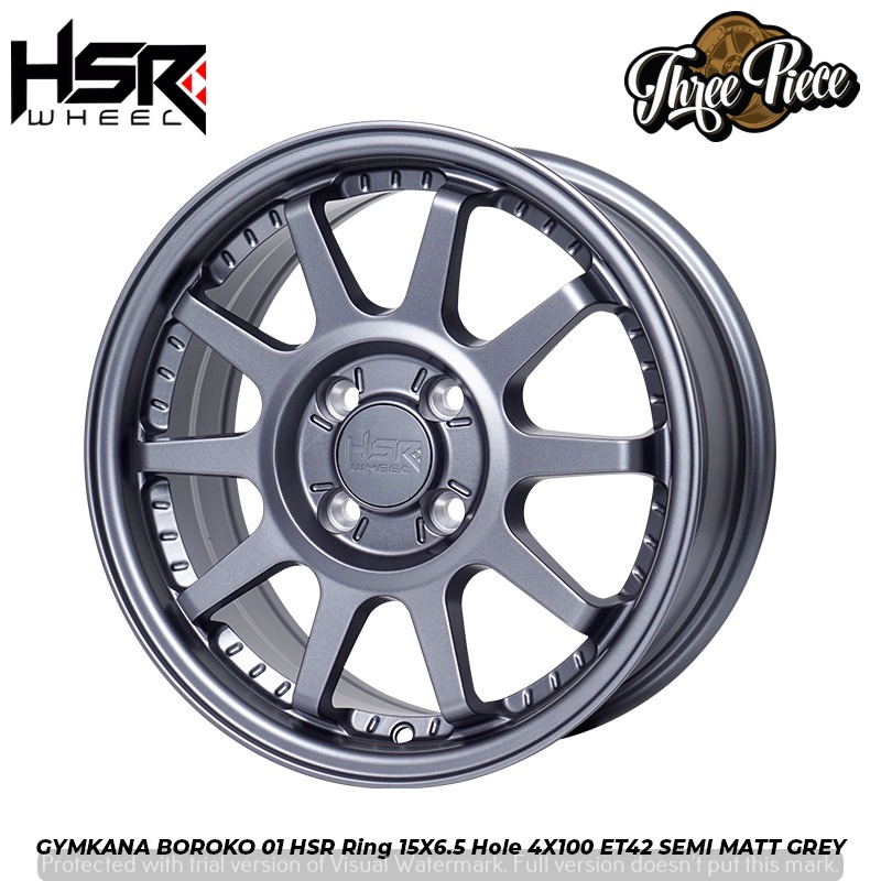 Velg Mobil Ring 15 HSR GYMKANA BOROKO untuk Picanto Rio Agya Ayla Jazz Brio Sigra