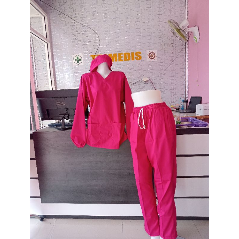 Baju OK OKA Oka Lengan Panjang karet/Baju Jaga  TRIMEDIS