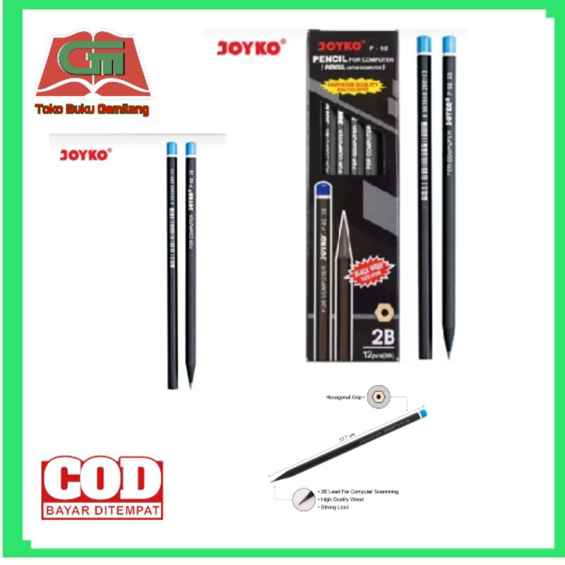 

1 PAK ISI 12 PENSIL TULIS JOYCO 2 B P-92 FOR COMPUTER