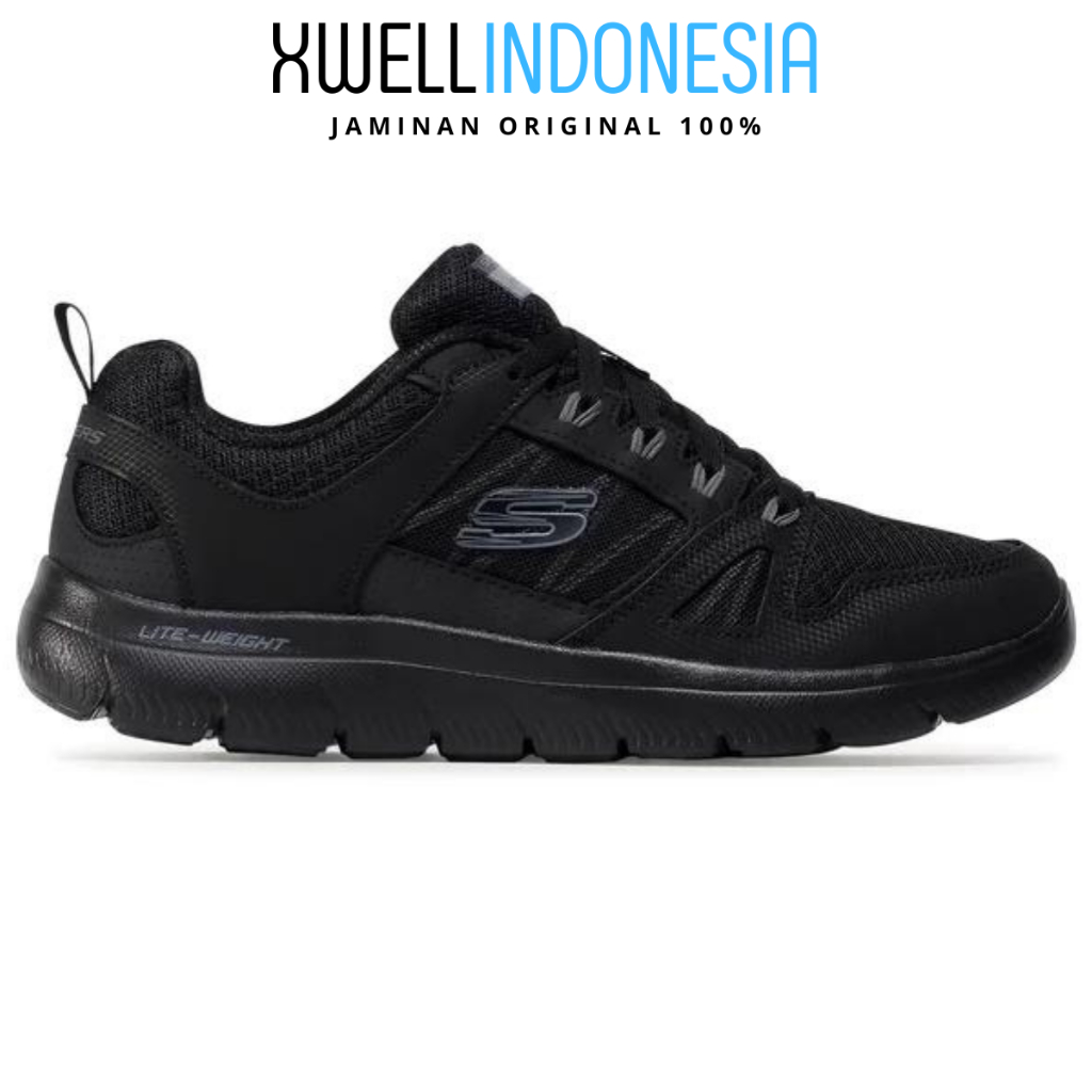 Sepatu Sport Pria Skechers Summit Black Memory Foam 232069BBK ORIGINAL