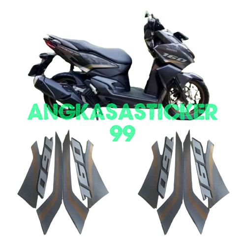 sticker striping body motor vario 160 2022 hitam doff
