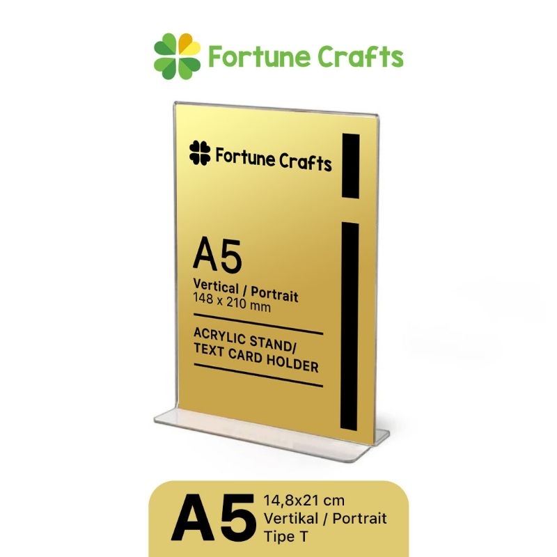 

Acrylic Standing Tipe T/ A5 Vertikal 14,8x21cm/ Tent Card Akrilik