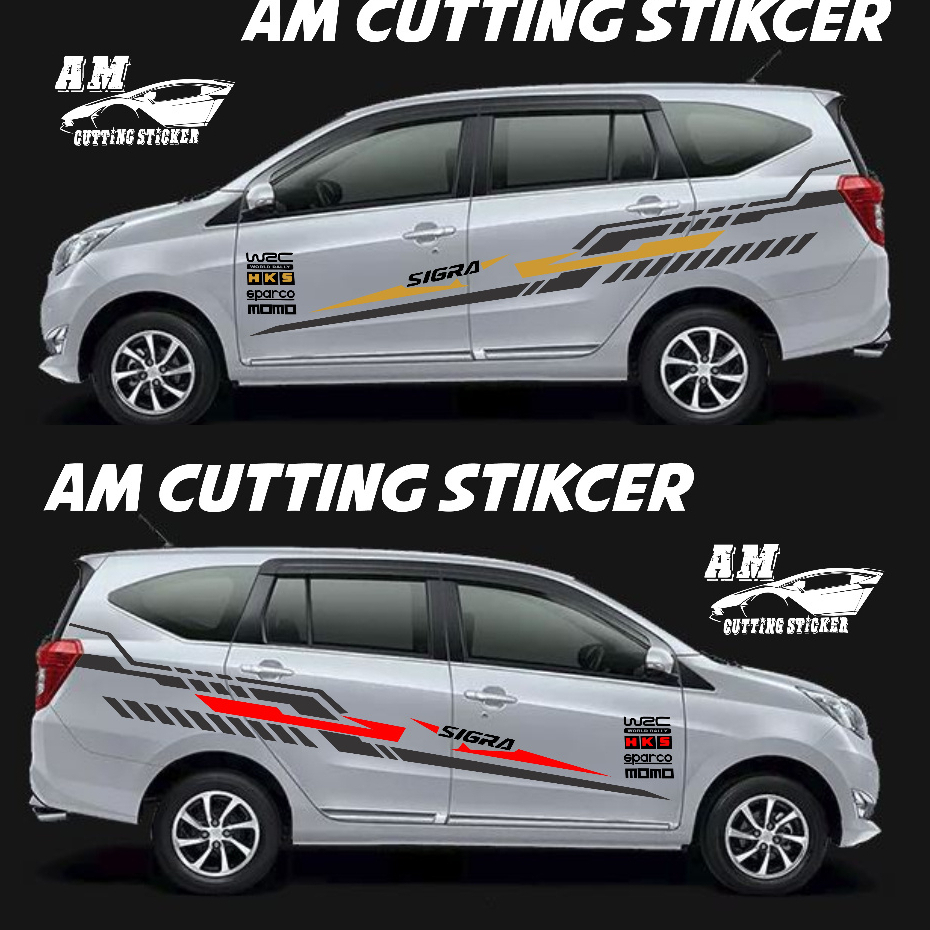 Stiker Cutting Mobil Daihatsu Sigra Model List body samping mobil sigra