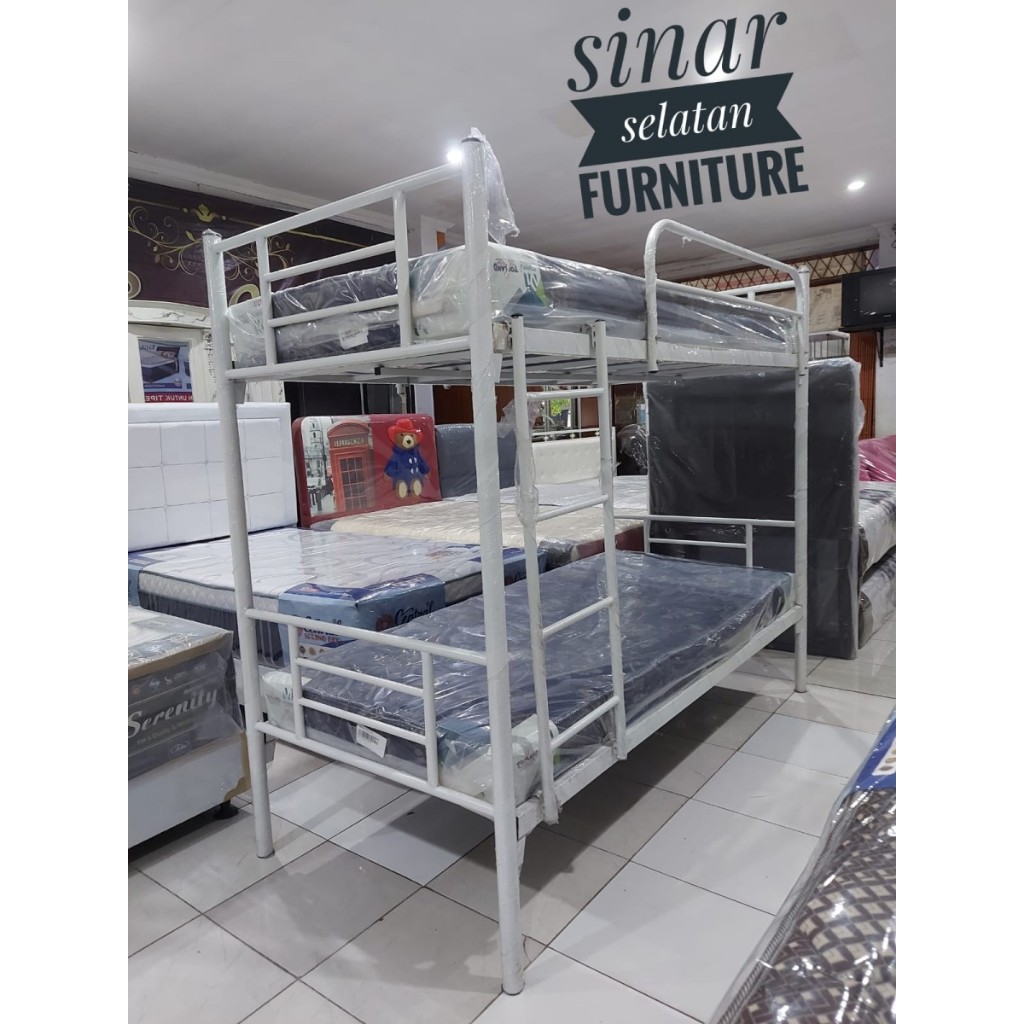 Ranjang susun besi palang 9 uk 90x200 - 120x120x200