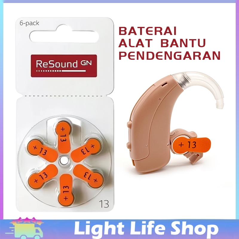 6Pcs Baterai Ukuran 13 Universal Alat Bantu Dengar Battery Baterai GN Resound 13 Hearing Aid Battery