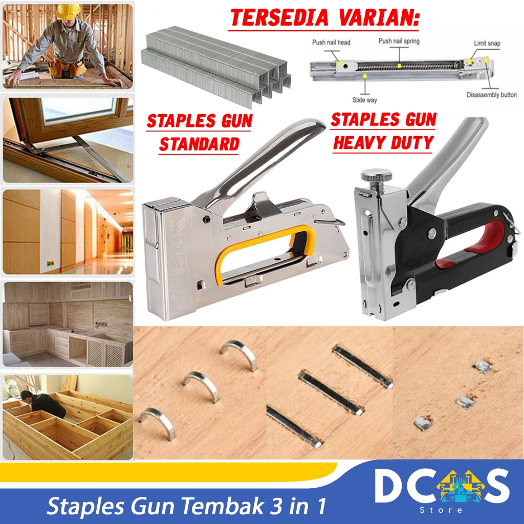 

Staples Tembak Staples Steples Gun Tacker 3 in 1 Tembak Kayu Jok Kulit