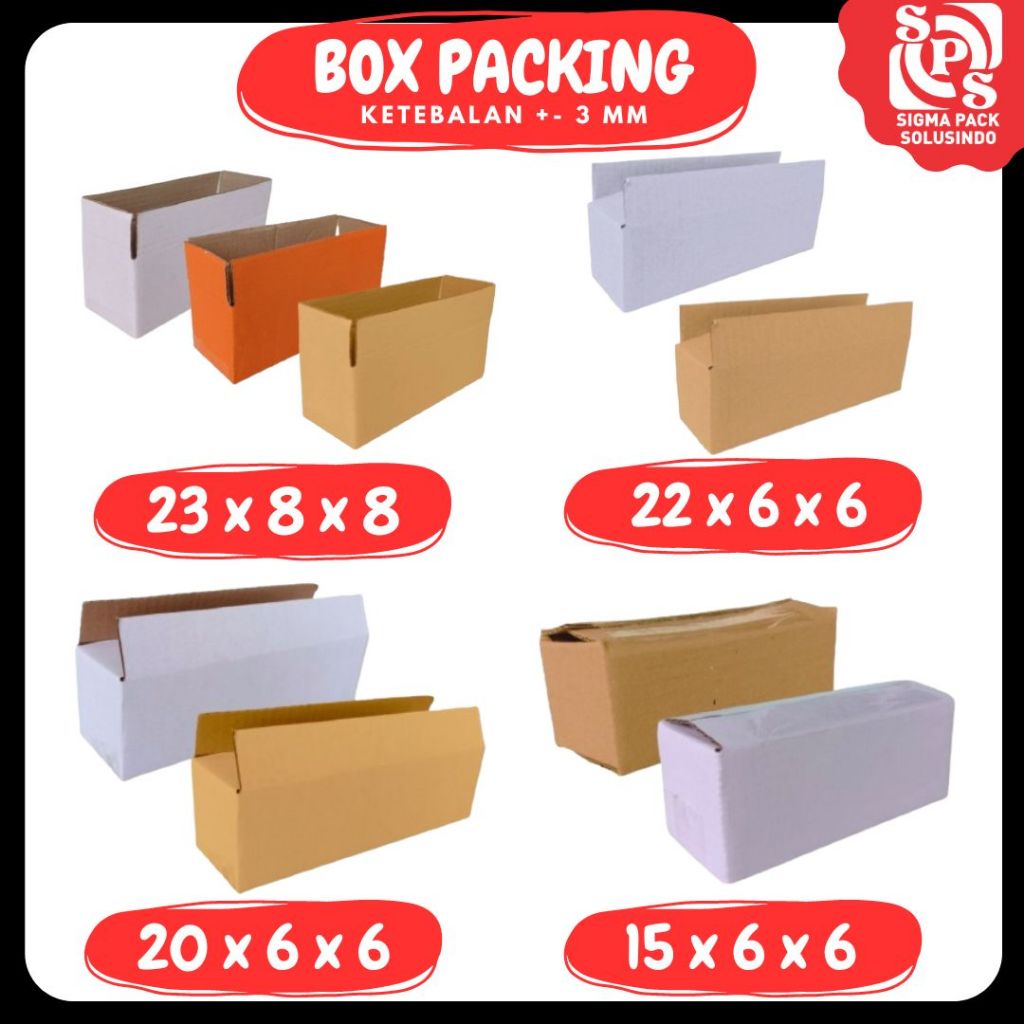

Box Packing 15x5x5 / 15x6x6 / 15x6x7 / 16x5x5 / 20x6x6 / 22x6x6 / 23x8x8 A1 Kardus Karton Dus Kotak Kemasan Sparepart Jamu Madu Assesoris Fix