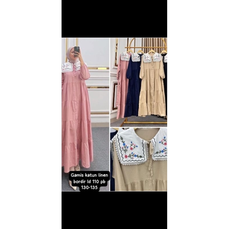 GAMIS KATUN LINEN BORDIR