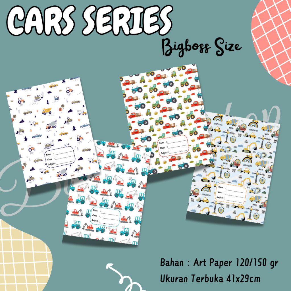 

<Motif Cars> Sampul Buku Bigboss Sidu / Sampul Buku Aestetik / Sampul Buku Campus / Sampul Buku Unik