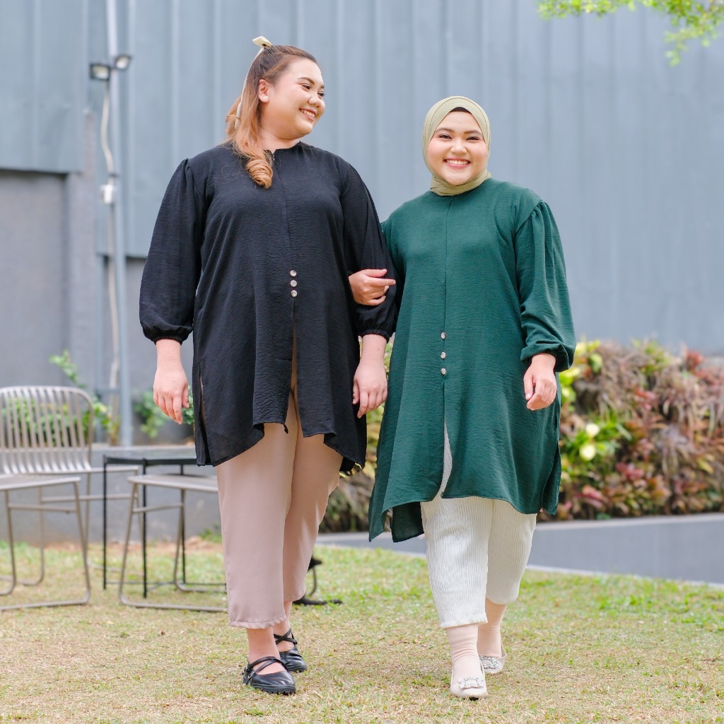 Siselyo Aruma Tunik Size Plus - Tunik Wanita Big Size - Atasan Crinkle Jumbo