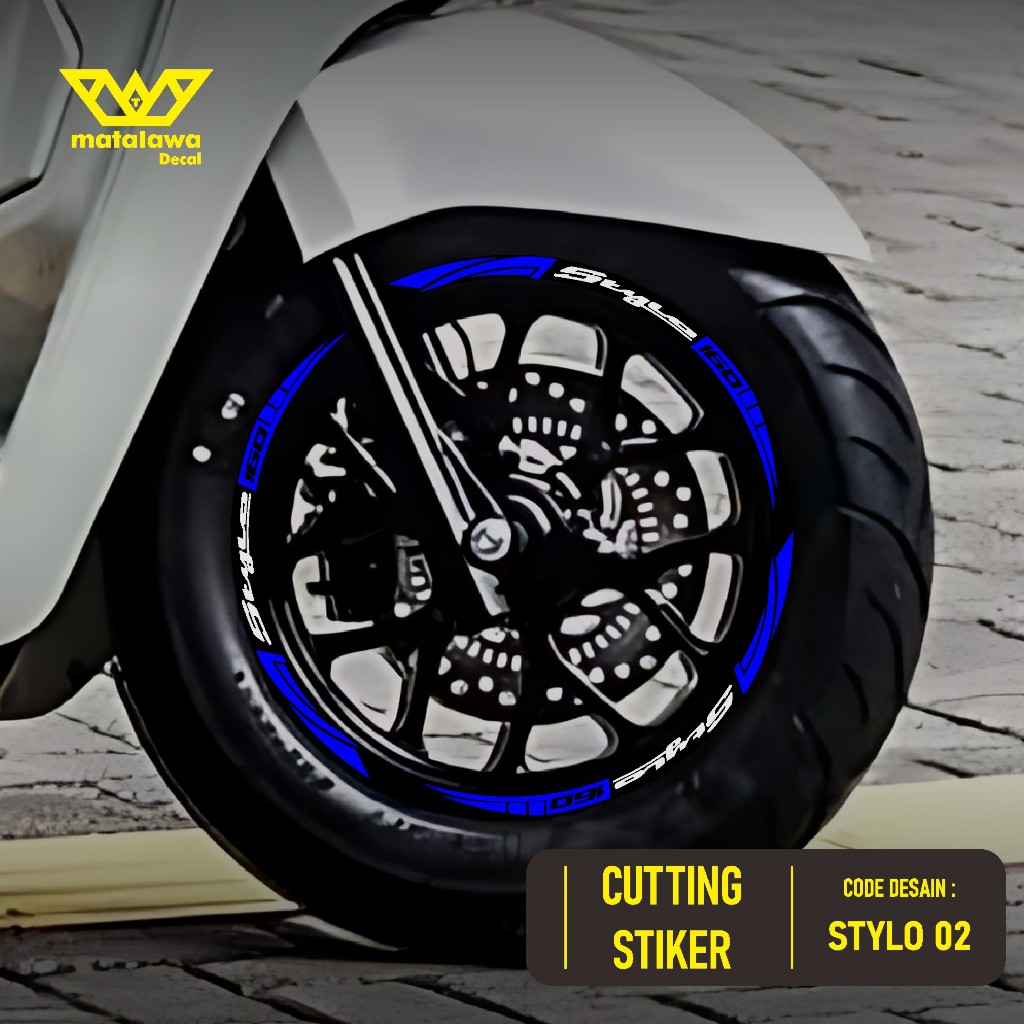 CUTTING STICKER VELG STYLO 160 RING 12 STIKER LIS LIST VARIASI BAN VELG MOTOR HONDA STYLO 02