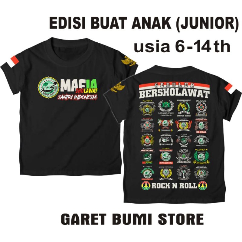 kaos mafia sholawat anak, kaos santri anak pendek, kaos mafia sholawat indonesia, kaos mafia sejawa