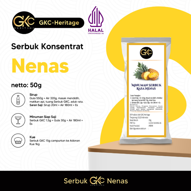 

GKC Heritage Bubuk / Serbuk Nenas 50gr Powder Pineapple