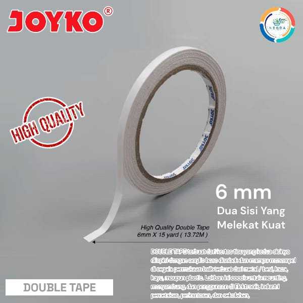 

Joyko Double Tape Perekat 2 Sisi 6 mm x 15 Yard
