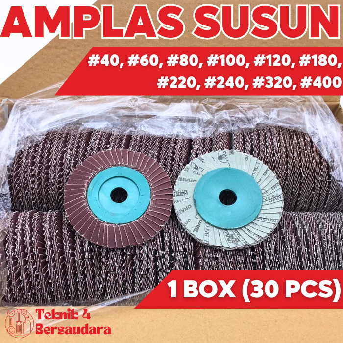 

7lekkar - amplas susun flexible flap disc grit 40-320 1 box isi 30 lembaran